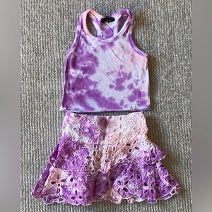 Flowers by Zoe FBZ Girls Tie Dyed Skirt & Tank Top - Size 4 Years